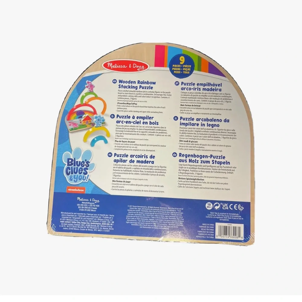 Melissa & Doug Nickelodeon Blue’s Clues wooden rainbow stacking puzzle